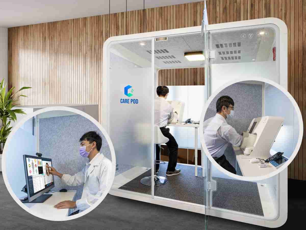 达擎于医疗科技展中展出＂远距诊疗舱＂，，以因应医疗数字化及社会高龄化趋势下、、、、复诊及慢性病患等族群对于远距看诊需求逐渐升高所推出的创新整合方案。。多功能合一、、、高隐私性的远距诊疗舱可根据病患端与医师端的不同需求，，，提供弹性化及客制化功能，，，节省医生和病患的精力及时间